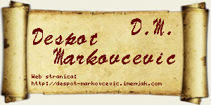Despot Markovčević vizit kartica